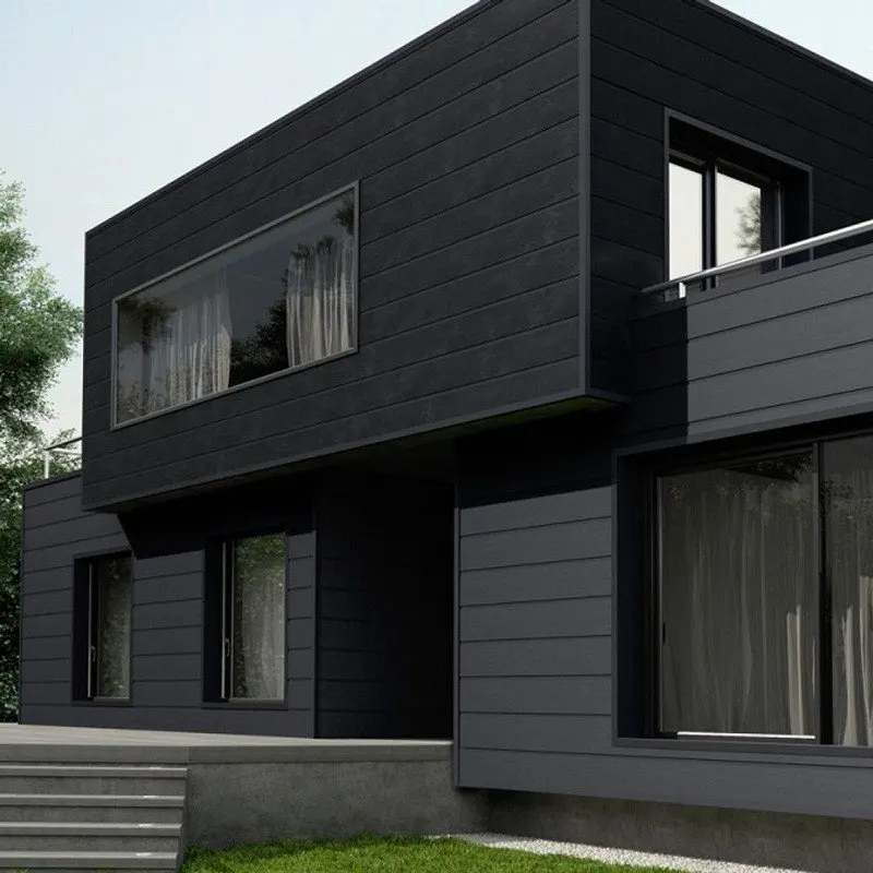 Façade noire contemporaine