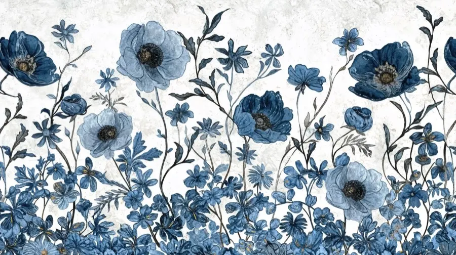 Éclat floral bleu
