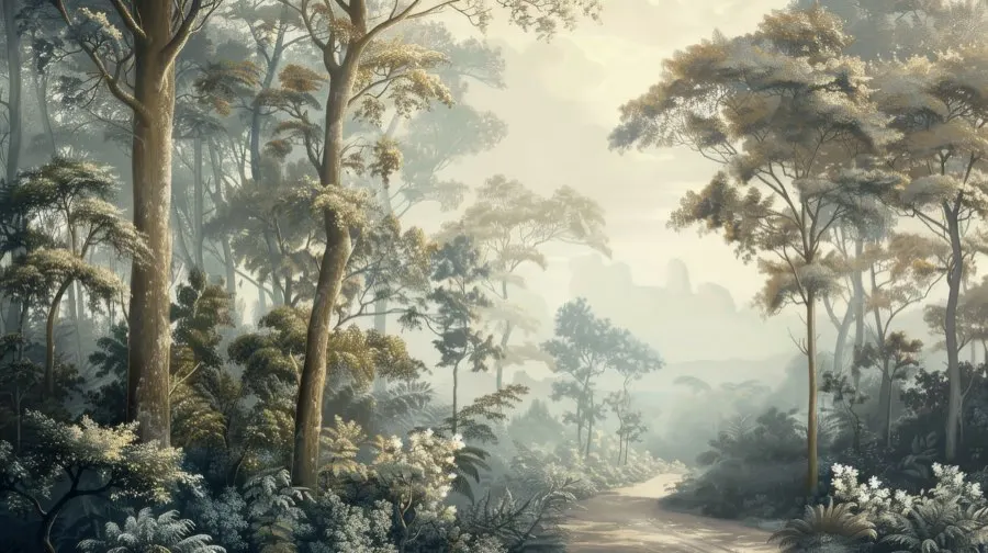 Paysage Forestier Brumeux