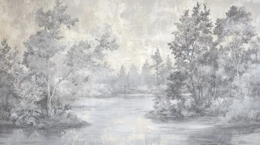 Toile de Jouy en Gris